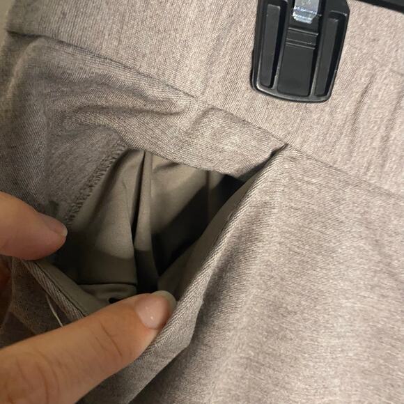 J Jill Pointe Slim Leg Gray Brown Pull On Dress Pants Size Large Petite Pockets - Picture 8 of 13